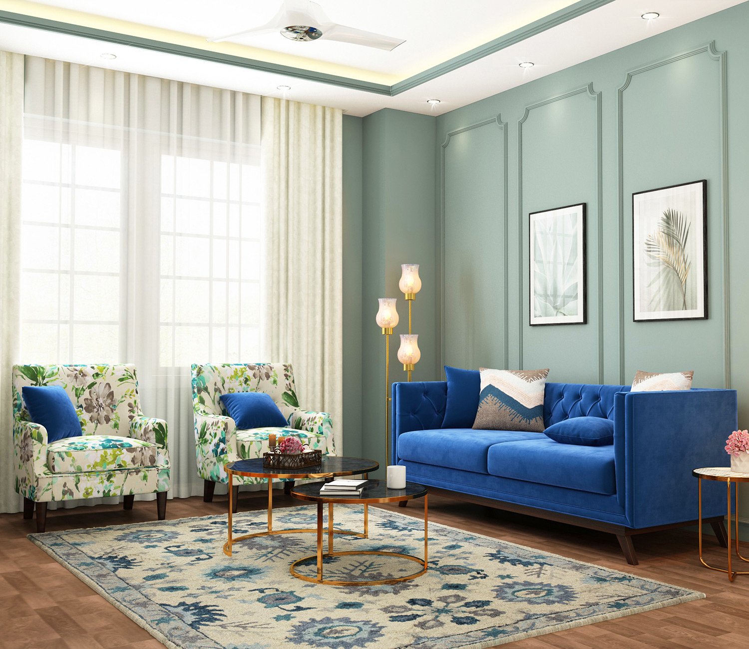Spacious living area at Veena Vatika